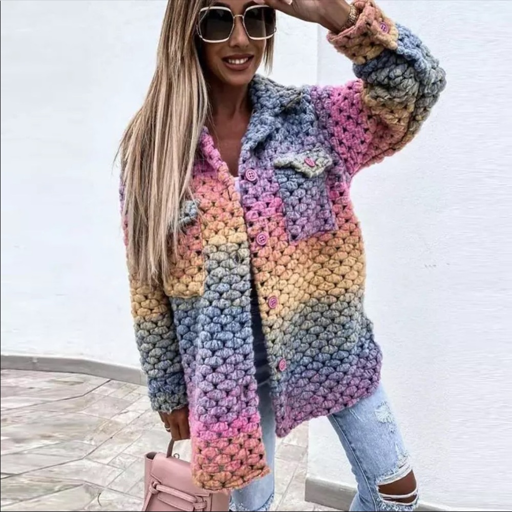 New Multi Color Over Cost Button Jacket - image 1